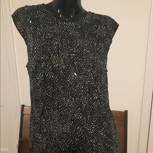 Ann Taylor black and white shell